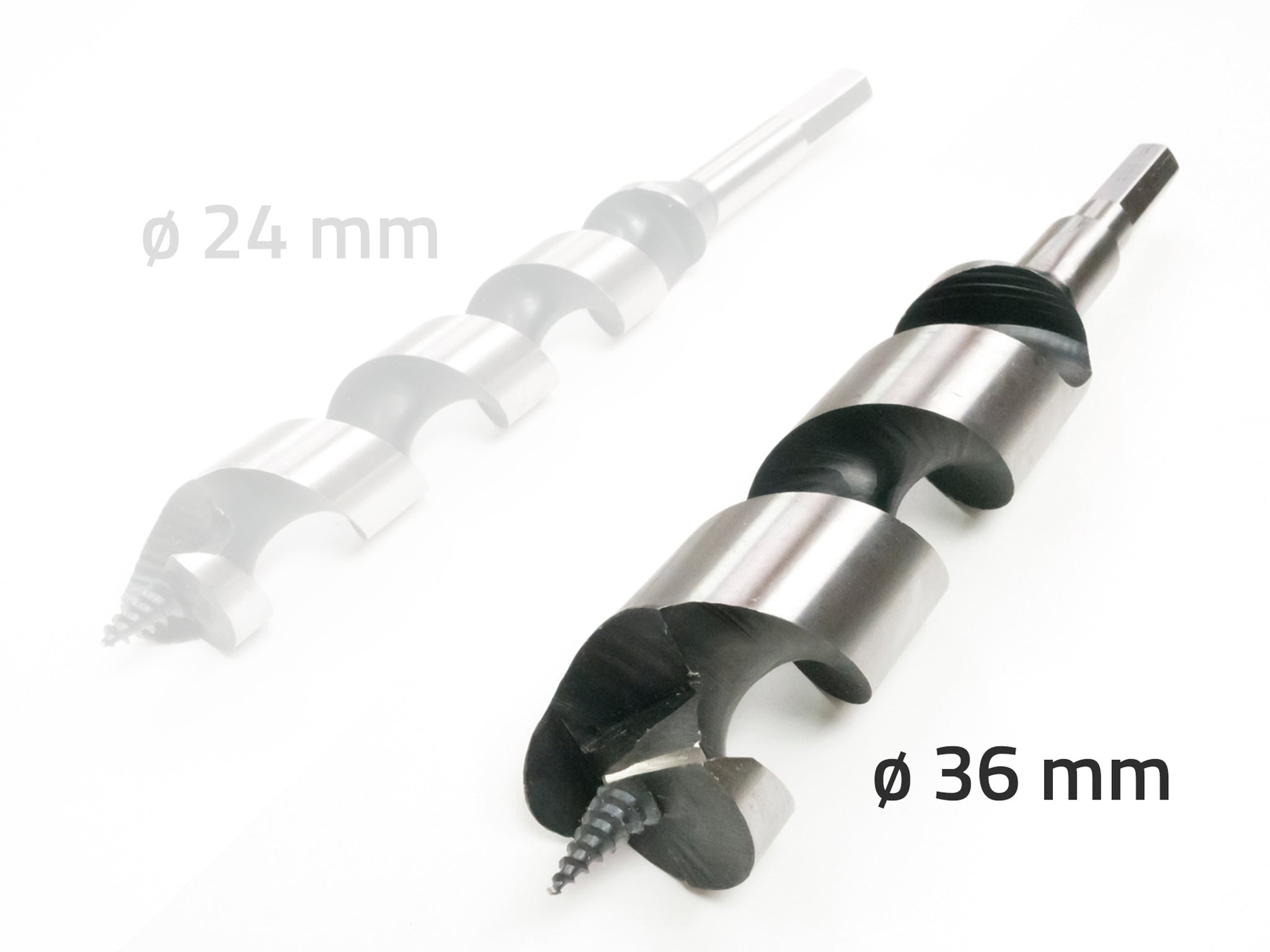 auger drill bit 24 & 36 mm for installation of treehouse bolts and predrilling wood