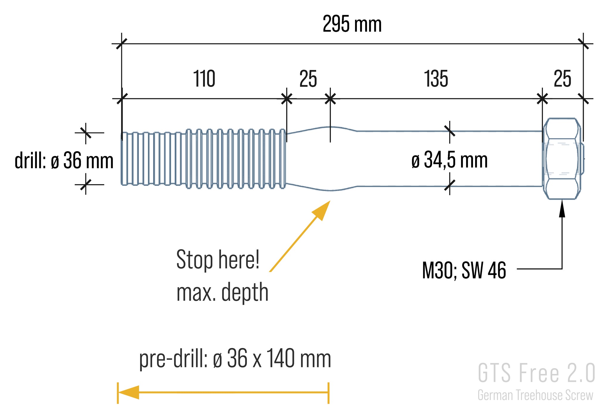 GTS Free – Vis arbre jusqu'à 1.400 kg