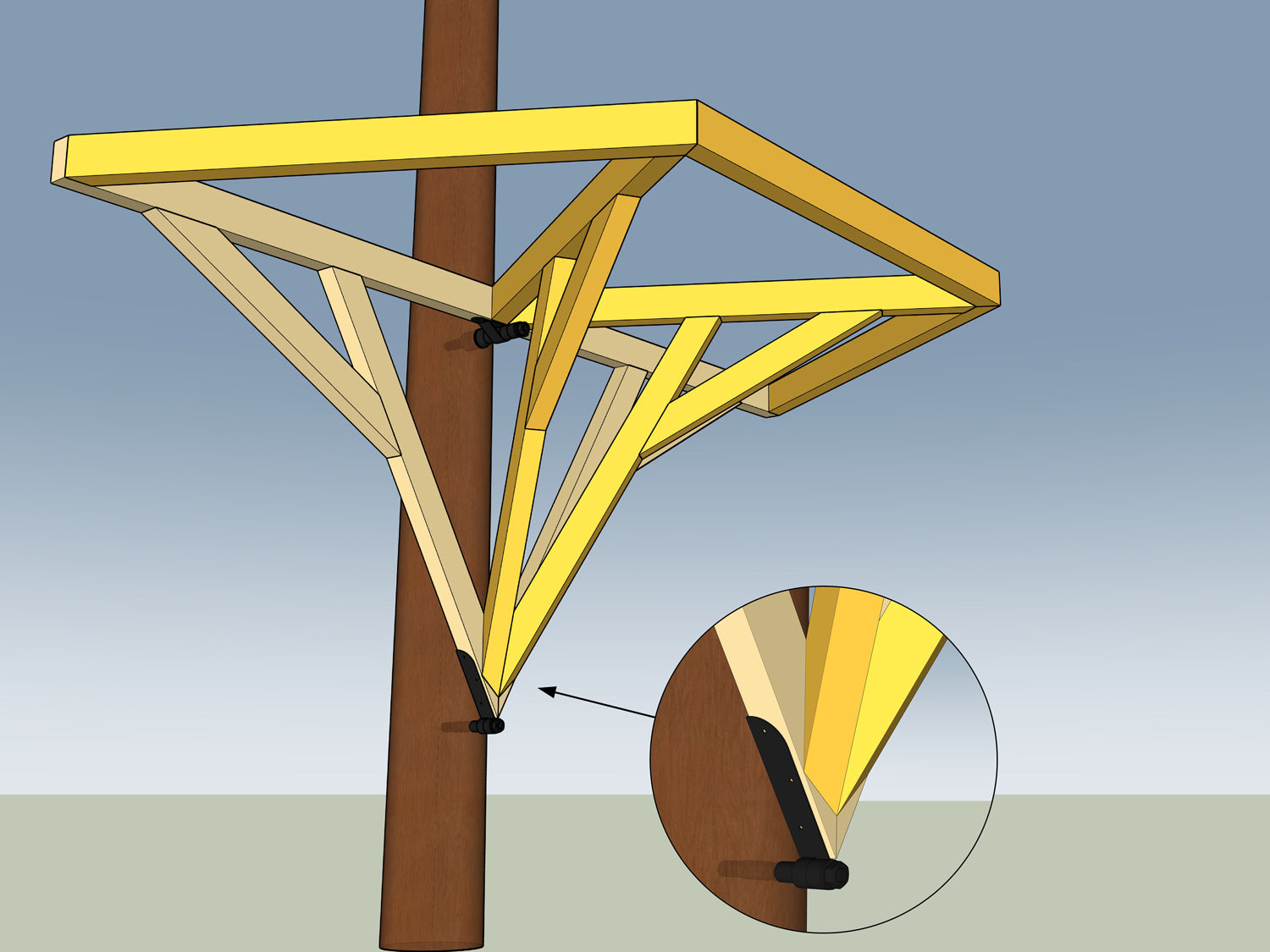 L Kit di Fissaggio Albero, Triangolo V60