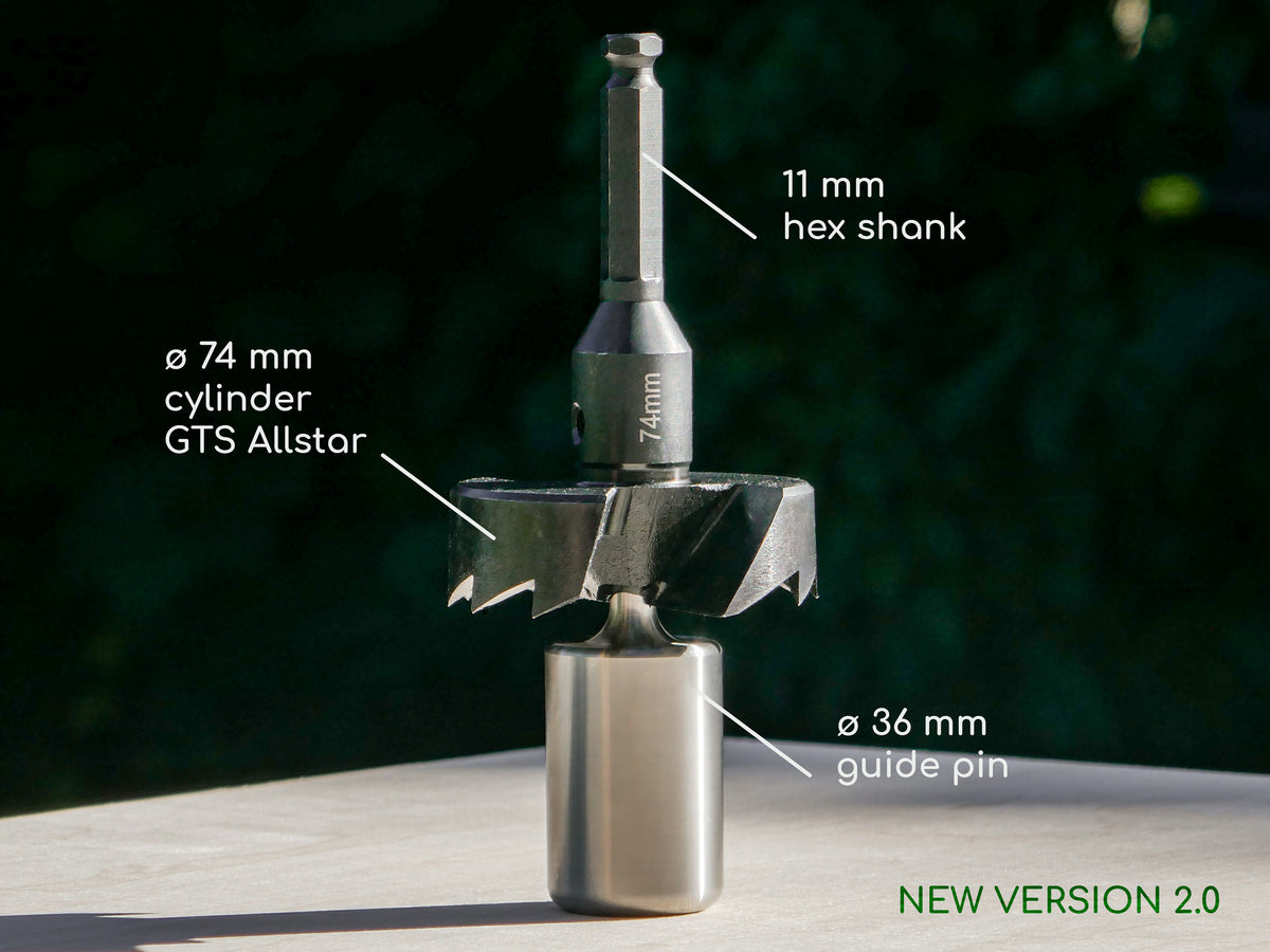 Special drill bit with stainless steel guide pin for fitting the GTS Allstar tree bolt