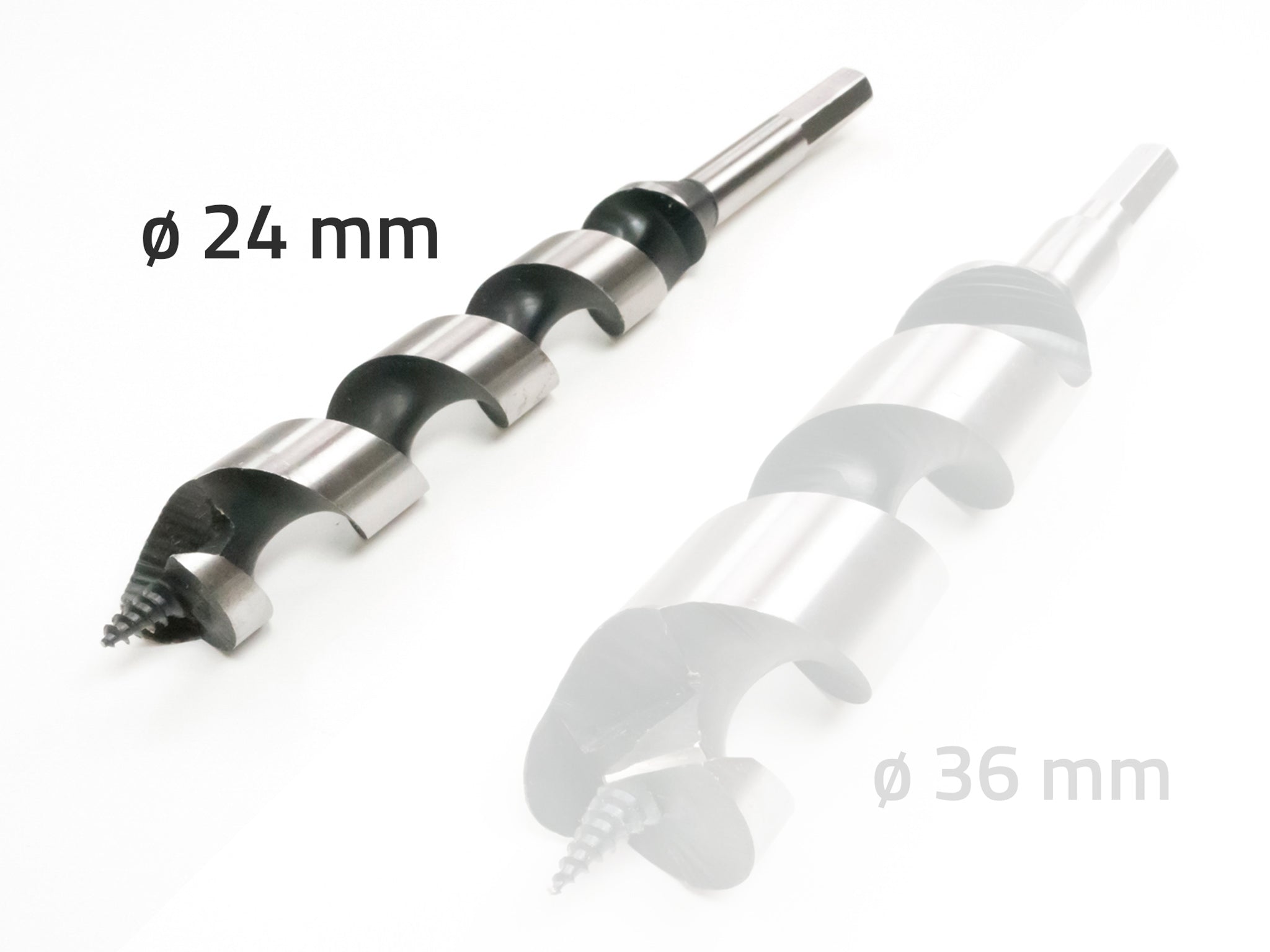 auger drill bit 24 & 36 mm for installation of treehouse bolts and predrilling wood