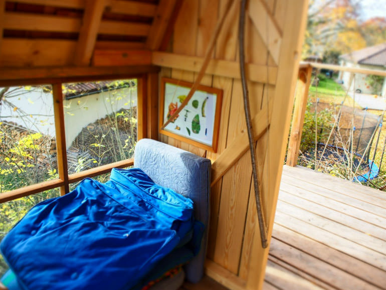 Baumhaus bauen Wohlfühl Nest – Rückzugsort schönes kleines DIY-Baumhaus für Kinder im Garten Profi Hardware Baumschrauben Fachhandel