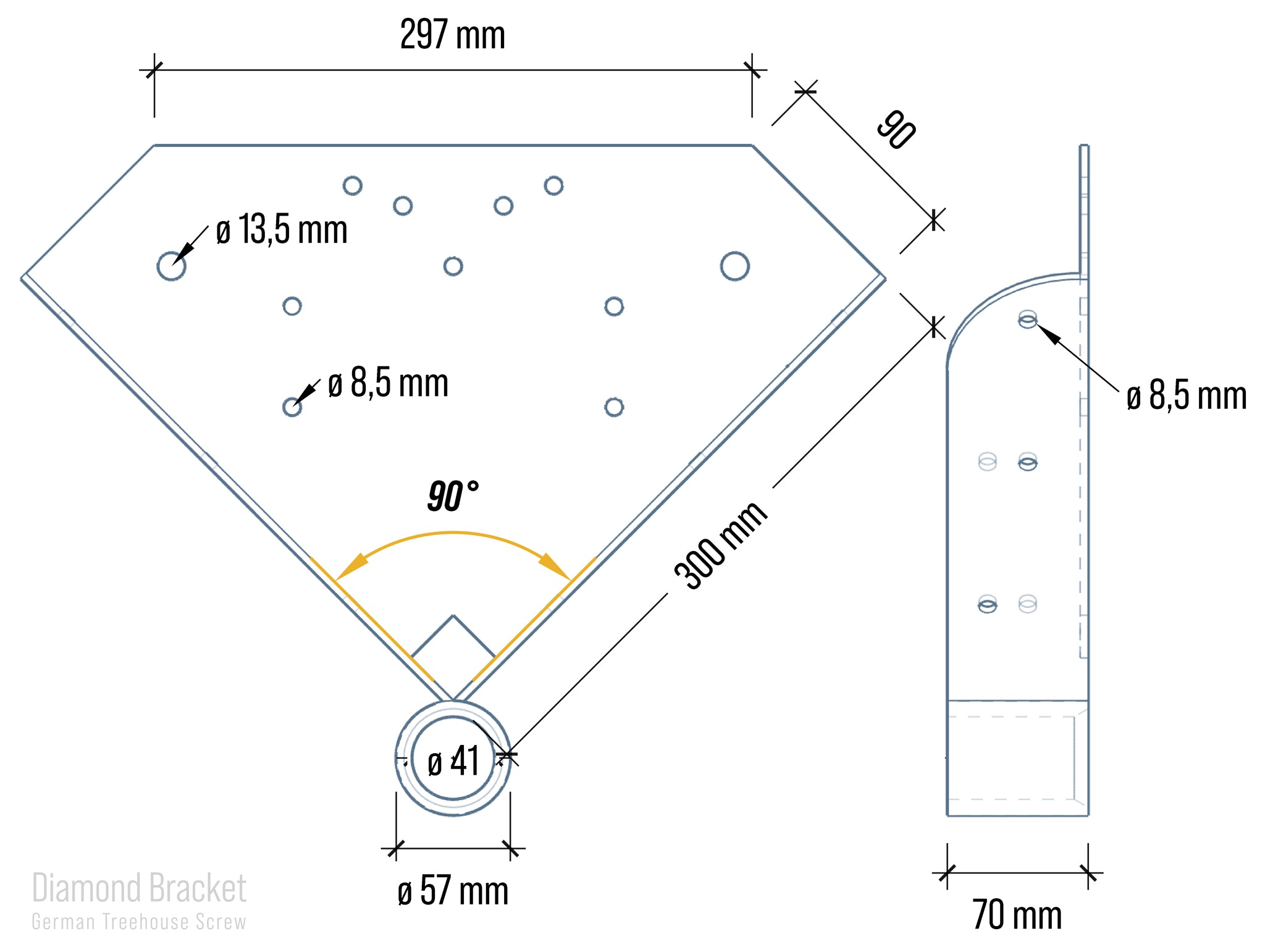 Soporte Triangulo – Diamond 90
