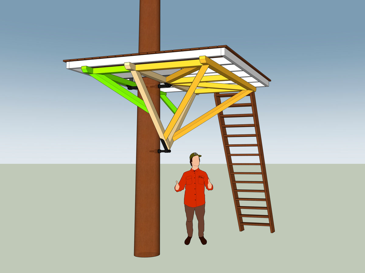Build a treehouse platform 🌲🏡📐 Buy professional hardware & kits