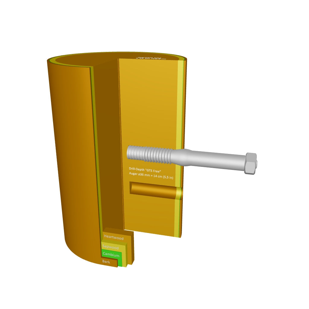 German Treehouse Screw - GTS Free 2.0 - 3D File in Tree 32cm