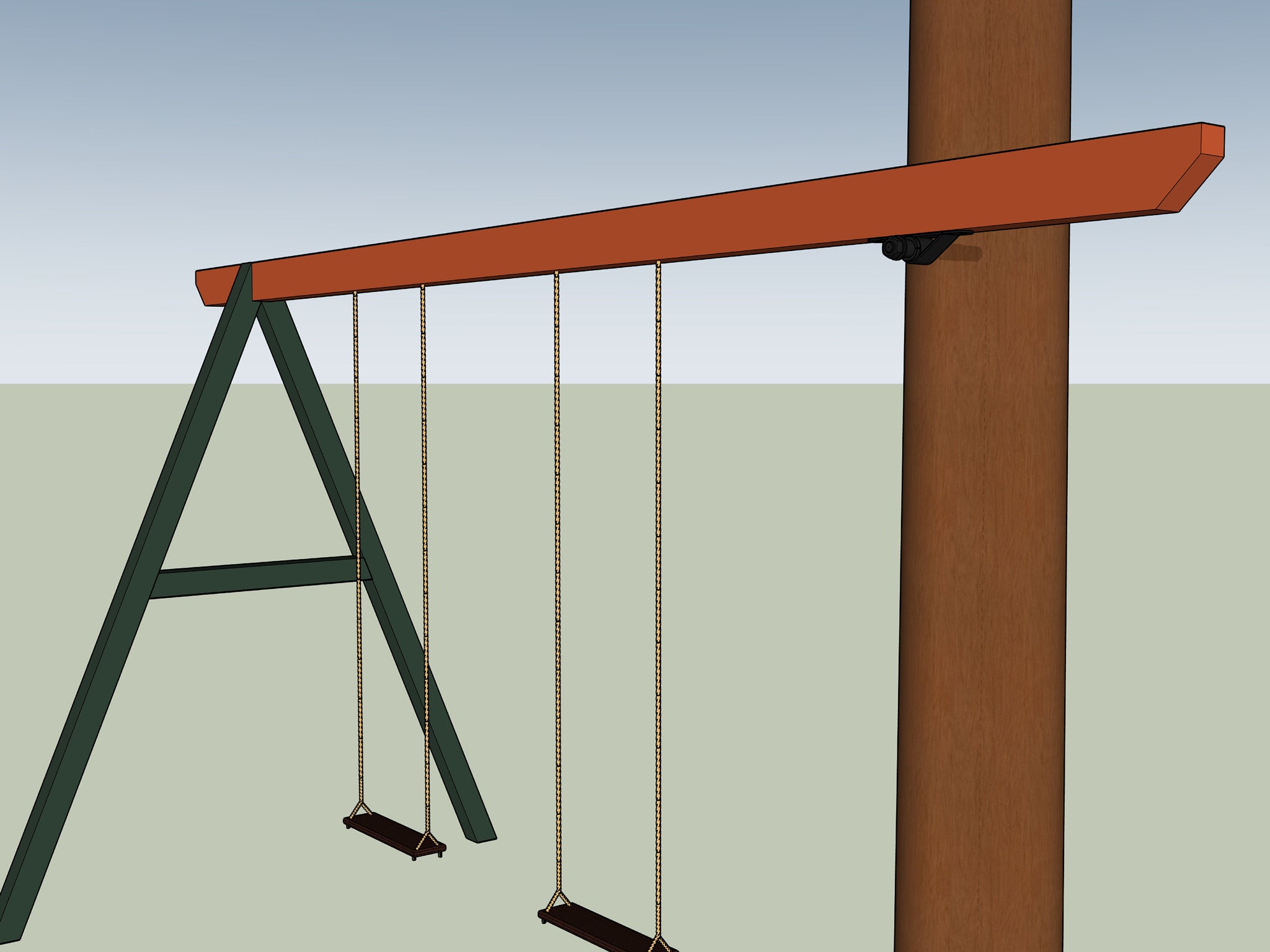 Baumhaus bauen Schaukel – DIY Schwenkarm Befestigungssatz 1 Baum Direktbolzen Schraube Profi Hardware Baumschrauben Fachhandel