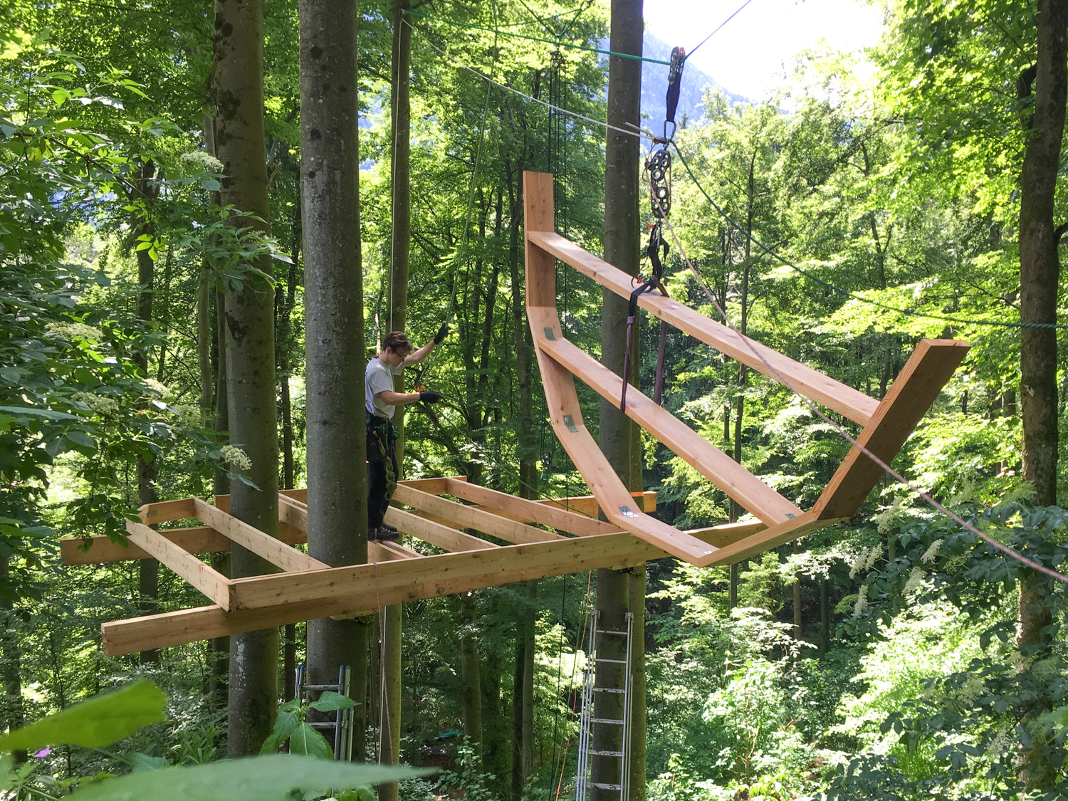 Baumhaus Konstruktion 4-Bäume