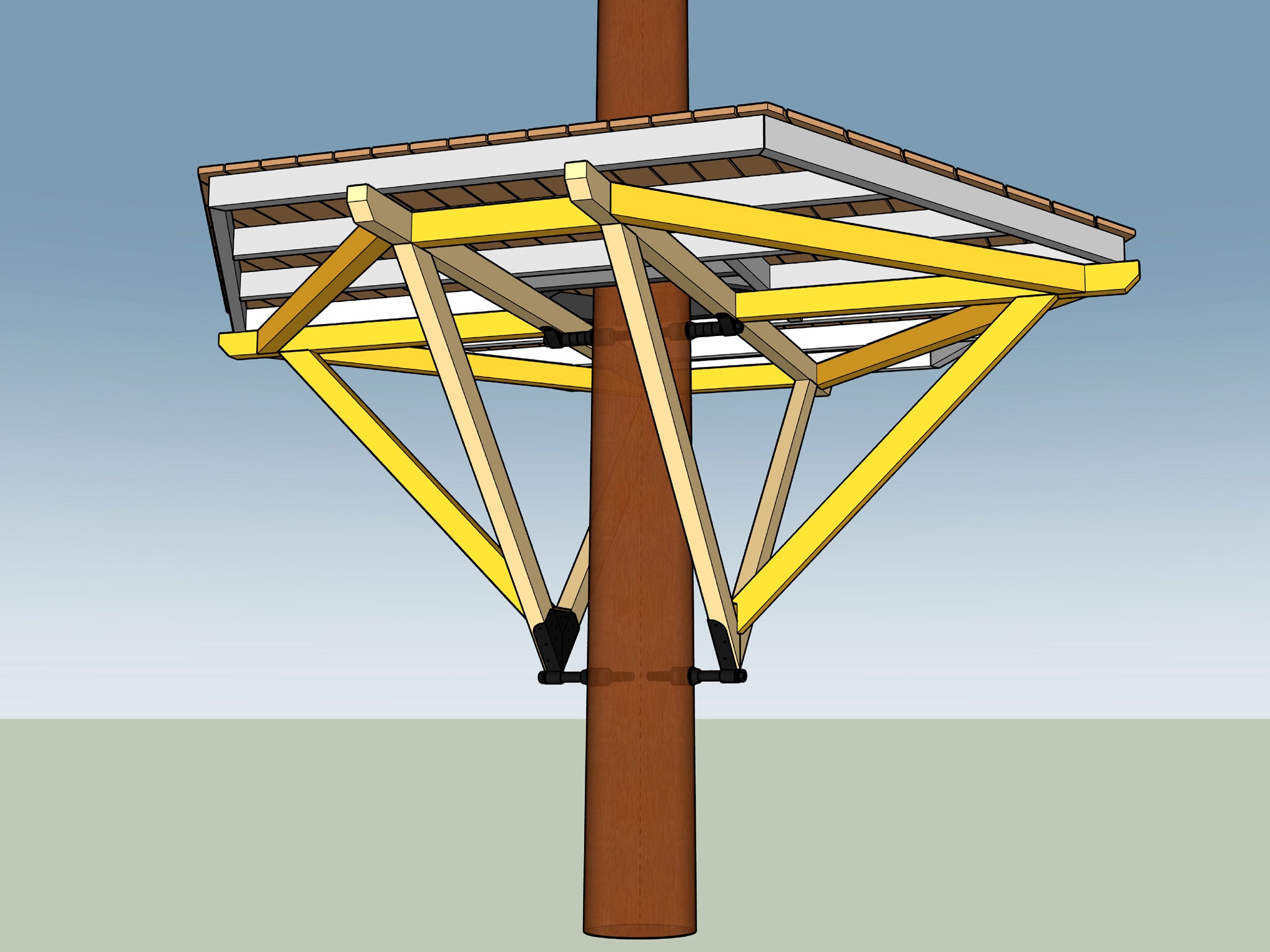 Baumhaus Befestigung kaufen – DIY Baumhaus Plattform Befestigungsset für 1 Baum – Profi Baumschraube kaufen – Baumhaus selber bauen – Profi Hardware Fachhandel