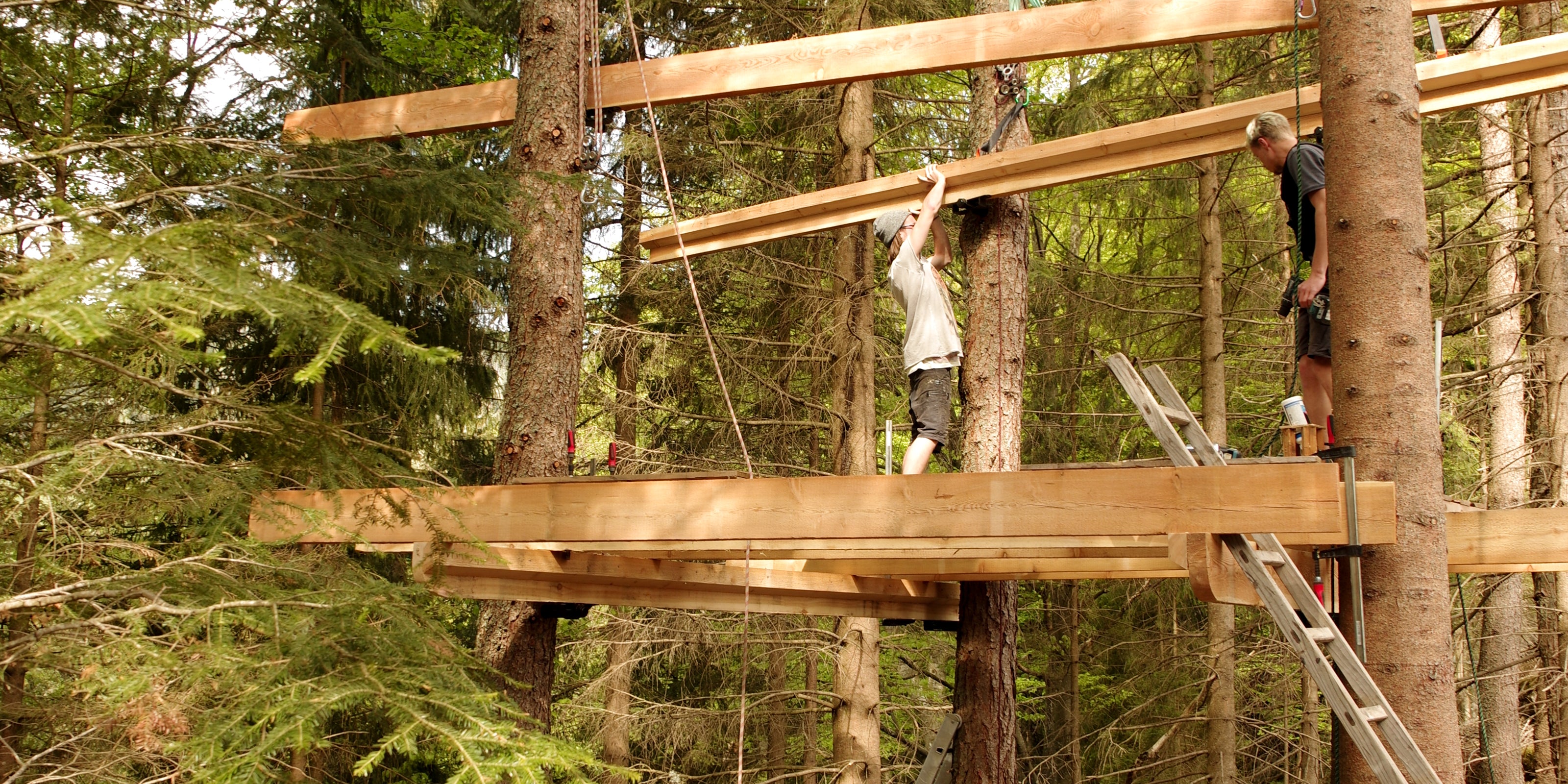 treehouse building wood beam platform how to design