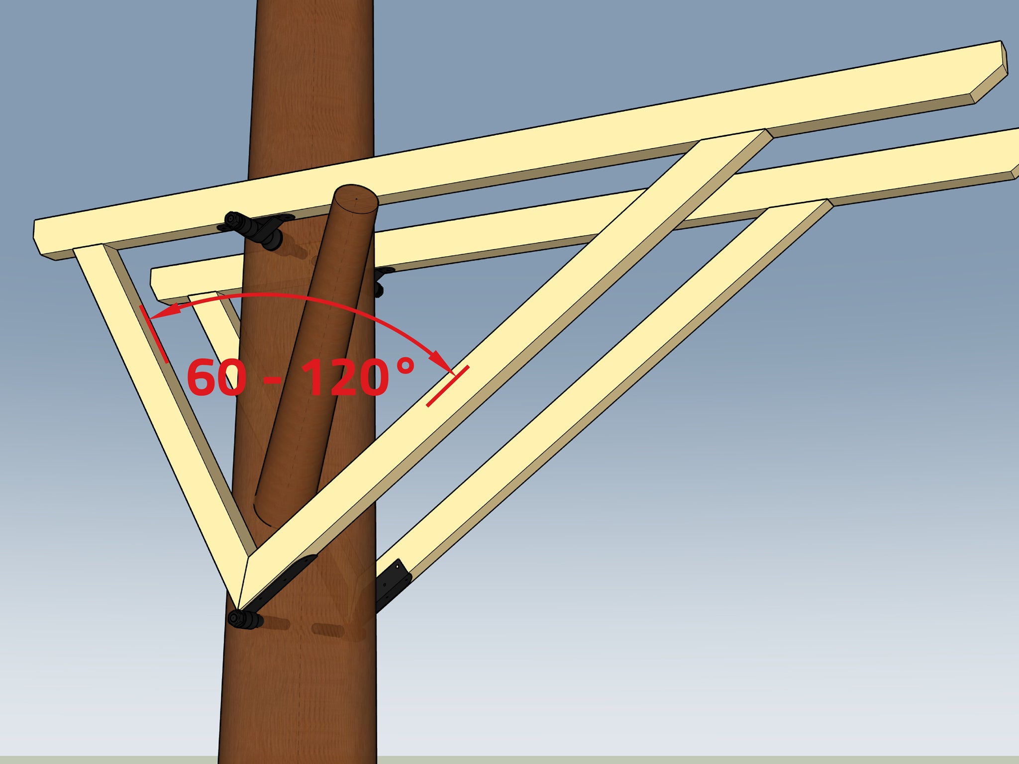 L Treehouse Hardware Kit for 1-2 Trees, Tribeam V60